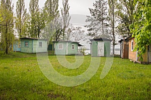 Small tourist wooden houses