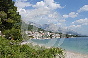 A small town Brela on the Adriatic coast, Croatia, Dalmatia, beautiful view