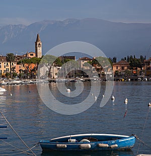 Small town Italy on lake front