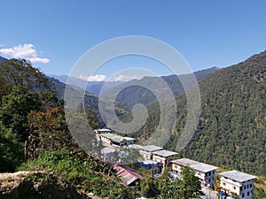 Small town located in the Himalayan mountain with few inhabitants