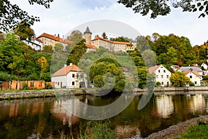Small town and medieval castle Rozmberk nad Vltavou, Czech Republic