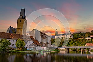 Small town and medieval castle Rozmberk nad Vltavou, Czech Republic