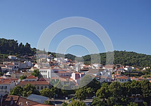 The small Town of Monchique nestled within the hills and mountains above Portugals Algarve.