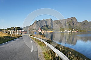 Small town Reine on Lofoten islands in Norway