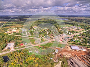 Small Town Remmer, Minnesota seen by Drone in early Autumn