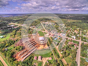 Small Town Remmer, Minnesota seen by Drone in early Autumn