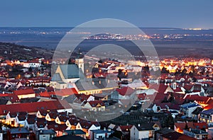 Městečko na Slovensku - Svatý Jur v noci