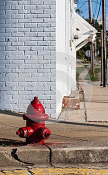 Small town street fire hydrant
