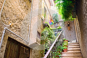 Small town street in Lake Garda Italy.