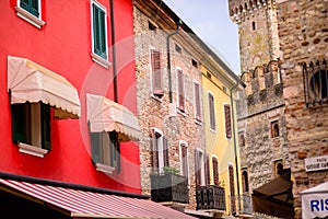 Small town street in Lake Garda Italy.