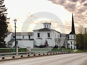Small town at sunrise
