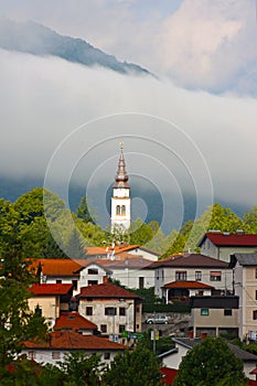 Small town Tolmin in the Alps