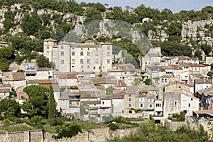 The small town of Vogue with castle, France