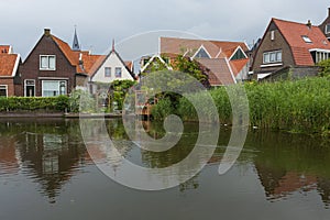 The small town of Volendam, on Markermeer Lake, northeast of Amsterdam, which is known for its colorful wooden houses and the old