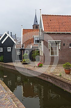 The small town of Volendam, on Markermeer Lake, northeast of Amsterdam, which is known for its colorful wooden houses and the old