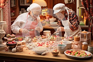 Small toy chocolatier making chocolates