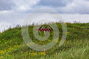 Small toy house in iceland land of the elves and trolls