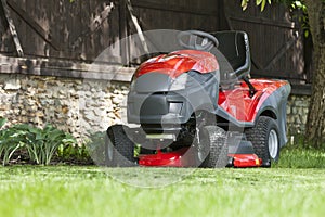 Small tractor for cutting lawn