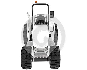 Small tractor isolated on background. 3d rendering - illustration