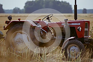 Small tractor with trailer