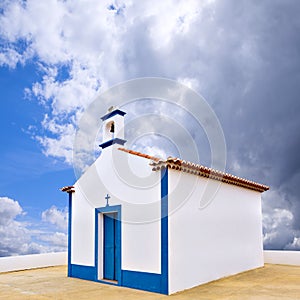 Small traditional catholic chapel at Pomarao village in Portugal