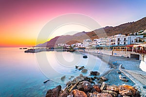 The small traditional village of Chora Sfakion, Sfakia, Chania, Crete. photo