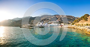 The small traditional village of Chora Sfakion, Sfakia, Chania, Crete, Greece. photo