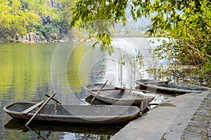 The small travel boat pier of Tam Coc