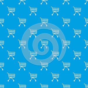 Small trolley pattern vector seamless blue