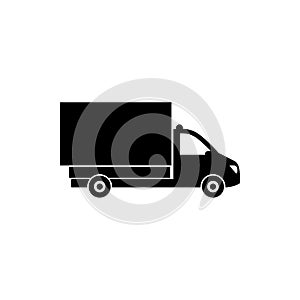 Small truck icon flat style illustration for web isolated on white background