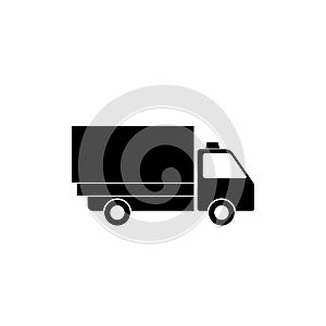 Small truck icon flat style illustration for web isolated on white background