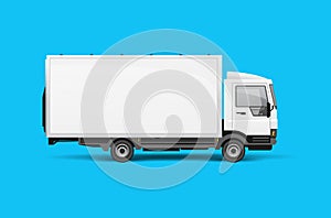 Small Truck Lorry Side View Mockup