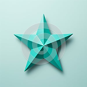 Teal Acrylic Little Star - Abstract 3d Vector Illustration photo