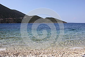 Beautiful island of Ithaca Ionian sea. photo