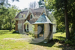 Small turret and a gardener house in the Manoir Papineau national park in Montebello photo