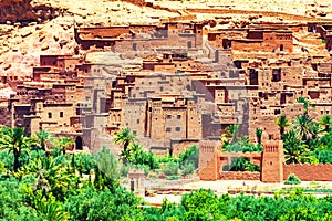 Small typical berber village in the mountains, Morocco