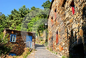 Small typical mountain village of schist photo