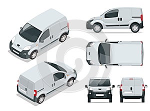 Small Van Car. Isolated car, template for car branding and advertising.