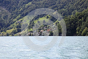 A small village of Bauen on Lake Lucerne photo