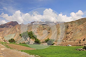 The small village in Fann Mountains, Tajikistan