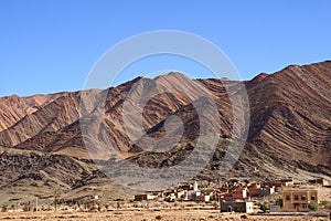 Small village at the foot of the Anti-Atlas mountains in Morocco