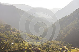 The small village at the foot of the Serbian mountains