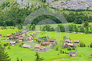 Small village of Lauterbrunnen Valley switzerland