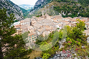 small village in the mountains of the Marche Italy