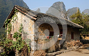 A small village near the Li River between Guilin and Yangshuo in Guangxi Province, China