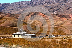 Small village in a rural area located  in Issyk-Kul Region, Kyrgyzstan.