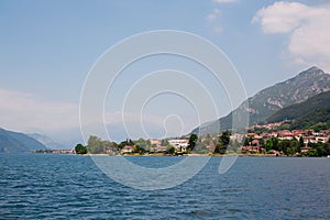 Small village scenic summer view in Como lake, Italy.