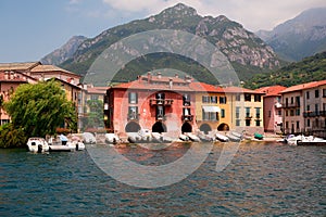 Small village scenic summer view in Como lake, Italy.