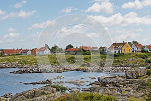 Small village of Svaneke on Bornholm island in Denmark