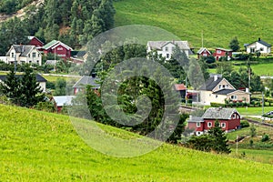 Small village Undredal near Flam, Norway photo